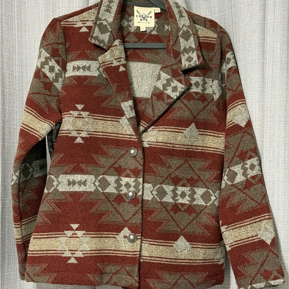 Women's Multicolor Aztec Blazer